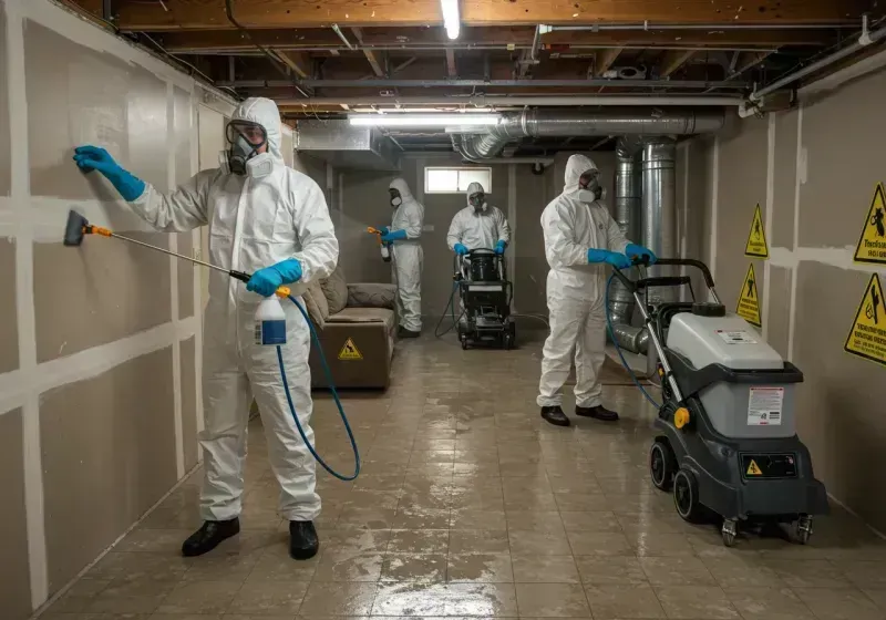 Basement Moisture Removal and Structural Drying process in McConnell AFB, KS